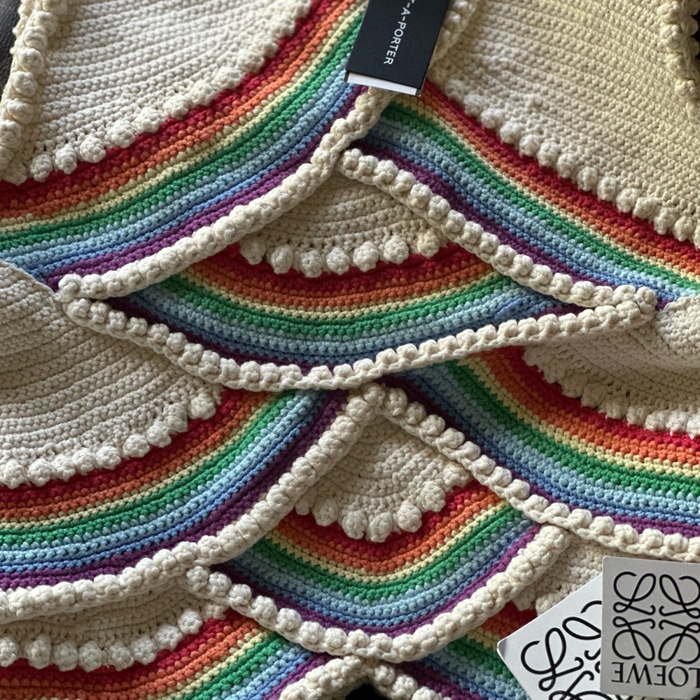 Colorful Crochet Rainbow hand knit LOEWE sweater vest